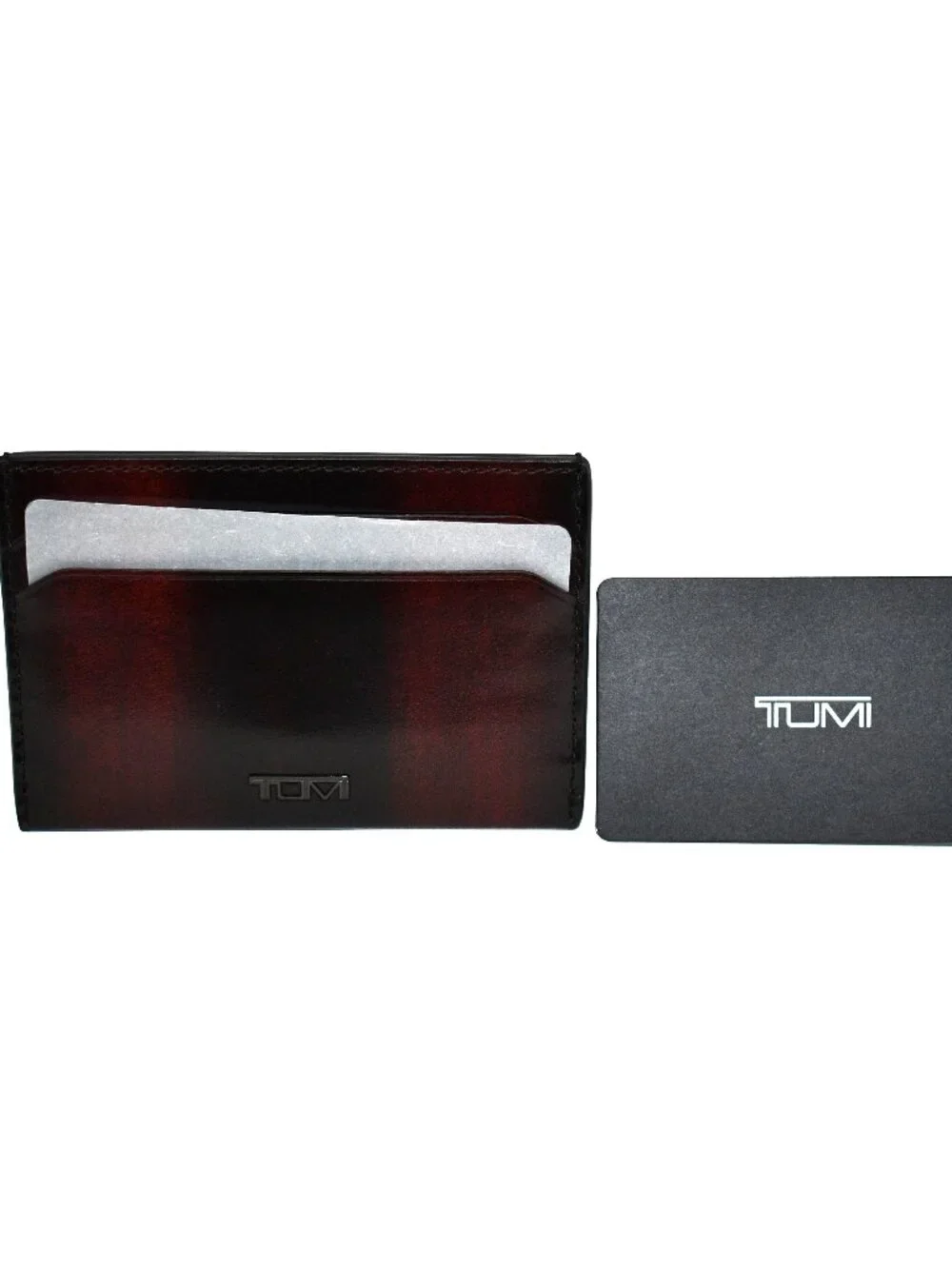 Tumi Classic Card Case in Burnished Wine Ombre #156635-A759 NWT